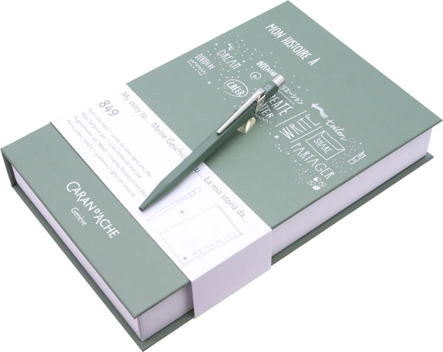Набір Caran d’Ache Ручка 849 Оливкова+Записник в подарунковому боксі, CC0849.116