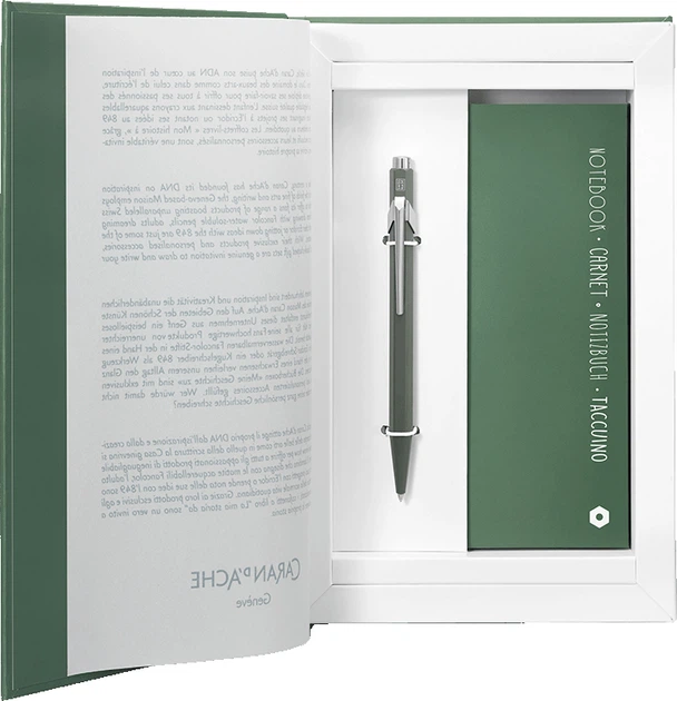 Набір Caran d’Ache Ручка 849 Оливкова+Записник в подарунковому боксі, CC0849.116 3