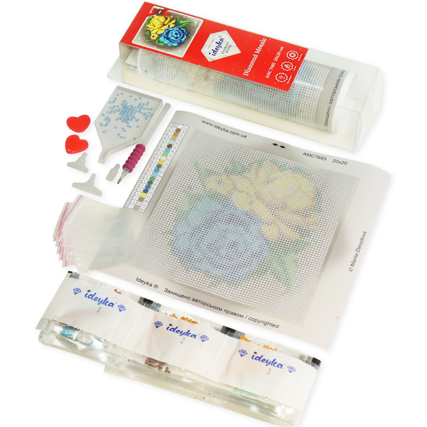 Алмазная мозаика "Ласковый друг" с АВ стразами 30*30 см, AMC7732 ТМ "Идейка" 1