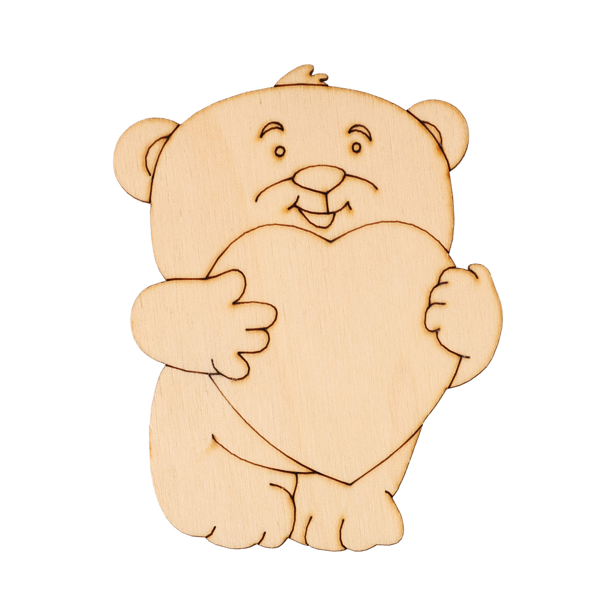 Заготівка дерев’яна "Ведмедик з серцем", VD018