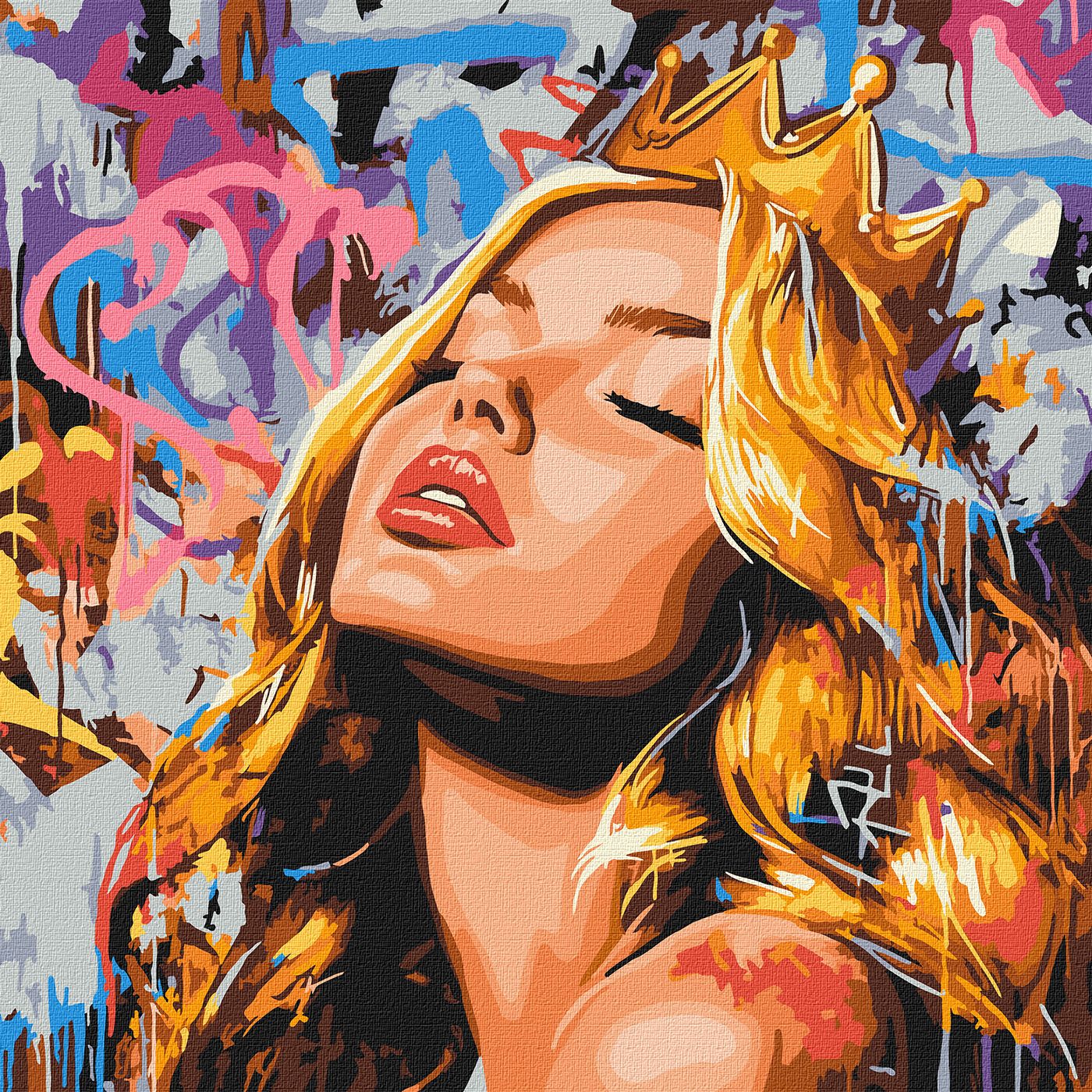 Набір для розпису по номерах 40*40 см "Сучасна Спляча красуня", KHO8603 ТМ "Ідейка"