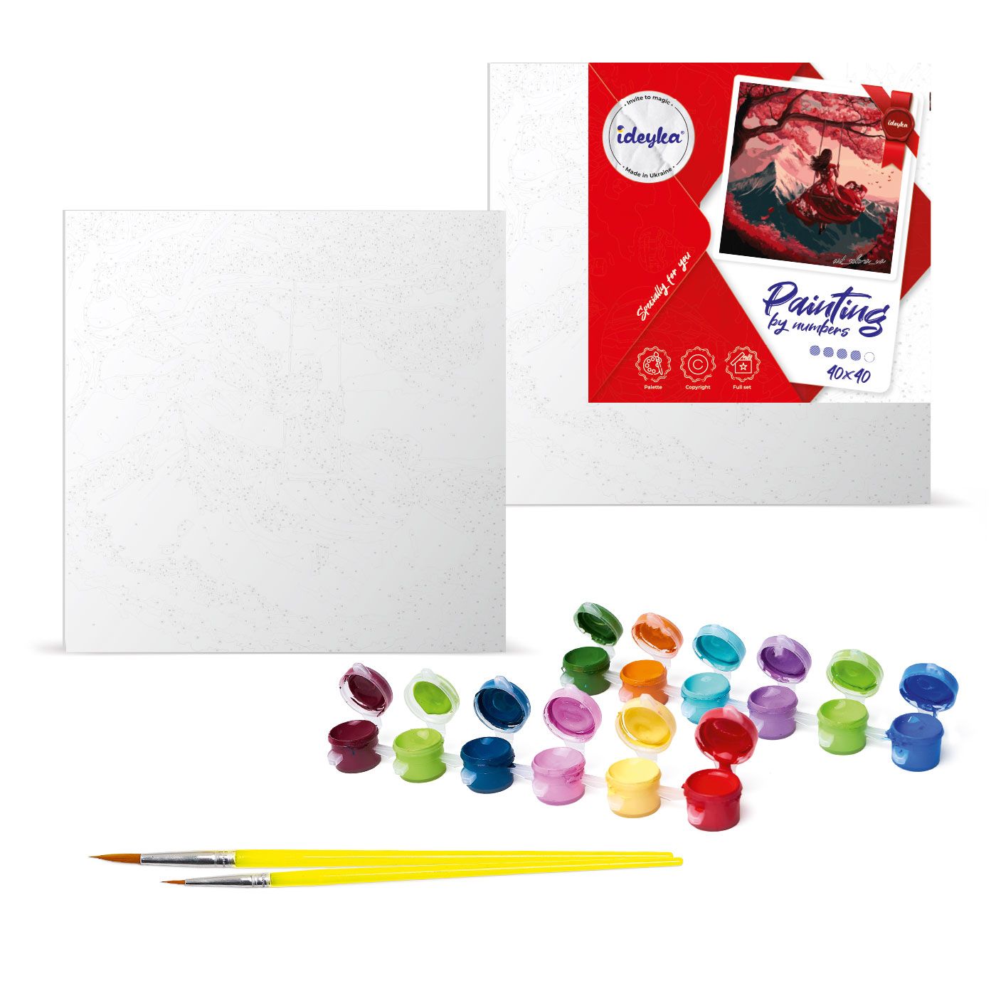 Набір для розпису по номерах 40*40 см "Сучасна Спляча красуня", KHO8603 ТМ "Ідейка" 1