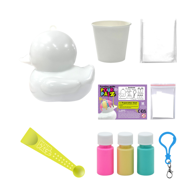 Набор для творчества Pour Palz Флюид Арт - Брелок Утенок, GS-G26262 5