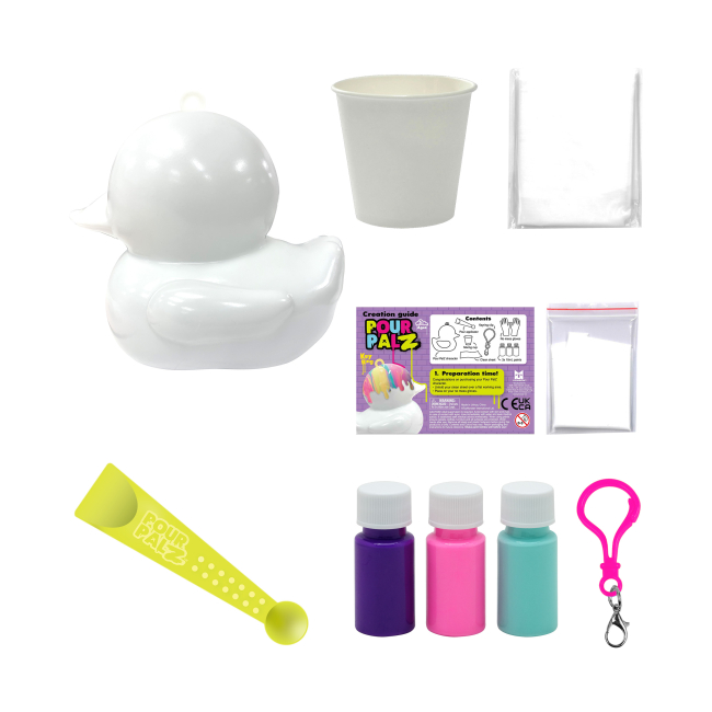 Набор для творчества Pour Palz Флюид Арт - Брелок Утенок, GS-G26262 6