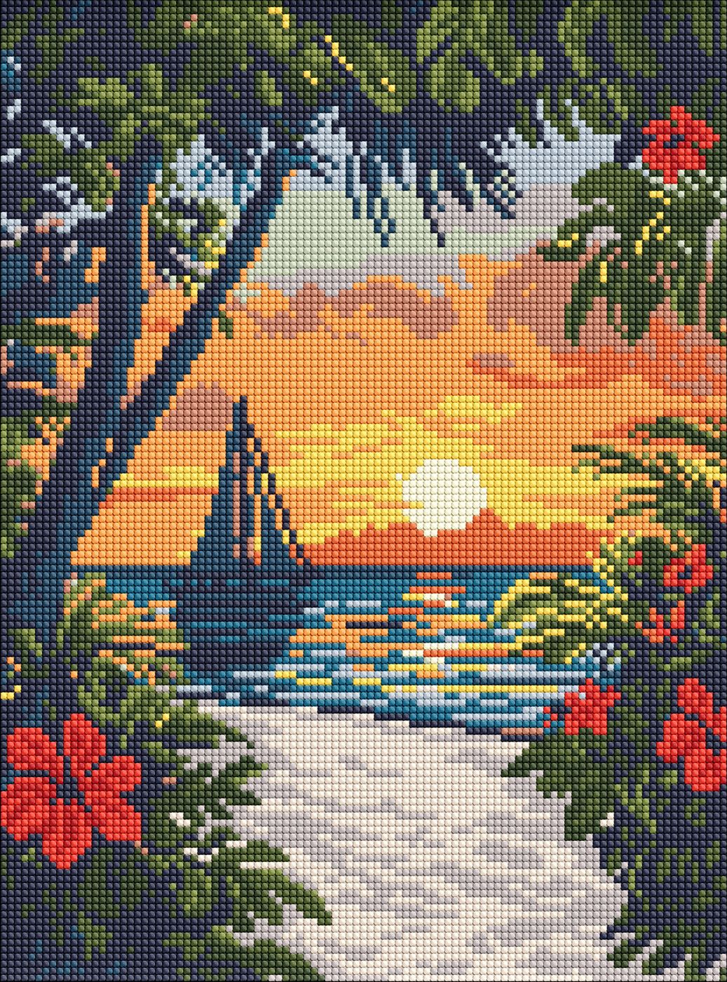 Набор с алмазной мозаикой "Красота тропиков" 30*40 см, AMO8295 ТМ "Идейка"