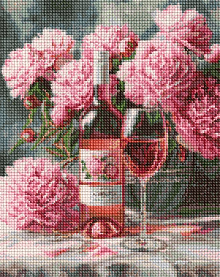 Набір з алмазною мозаїкою "Рожеві миті насолоди" 40*50 см, AMO20278 ТМ "Ідейка"