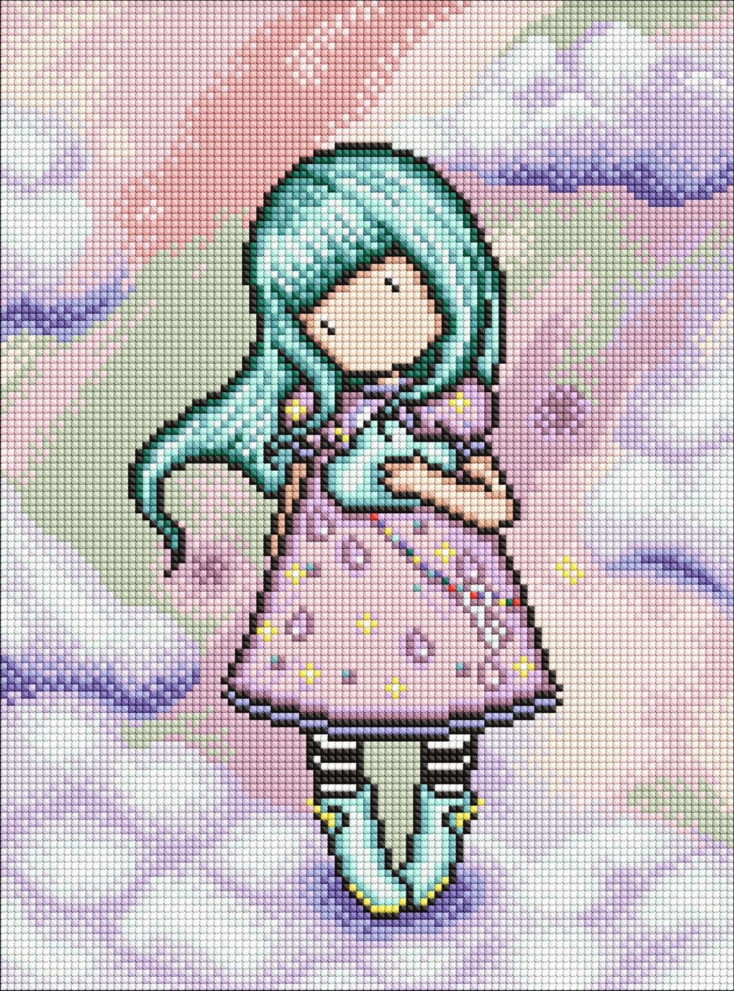 Набір з алмазною мозаїкою для дітей "Gorjuss. Ostara Santoro Gorjuss Collection" 30* 40 см, AMO8269 ТМ "Ідейка"