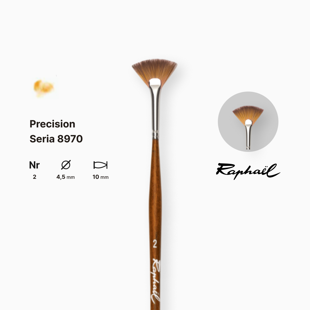 Пензель синтетика вієрна "Raphael" Precision, №2, для акрилу та олії, довга ручка, 8970.2 1
