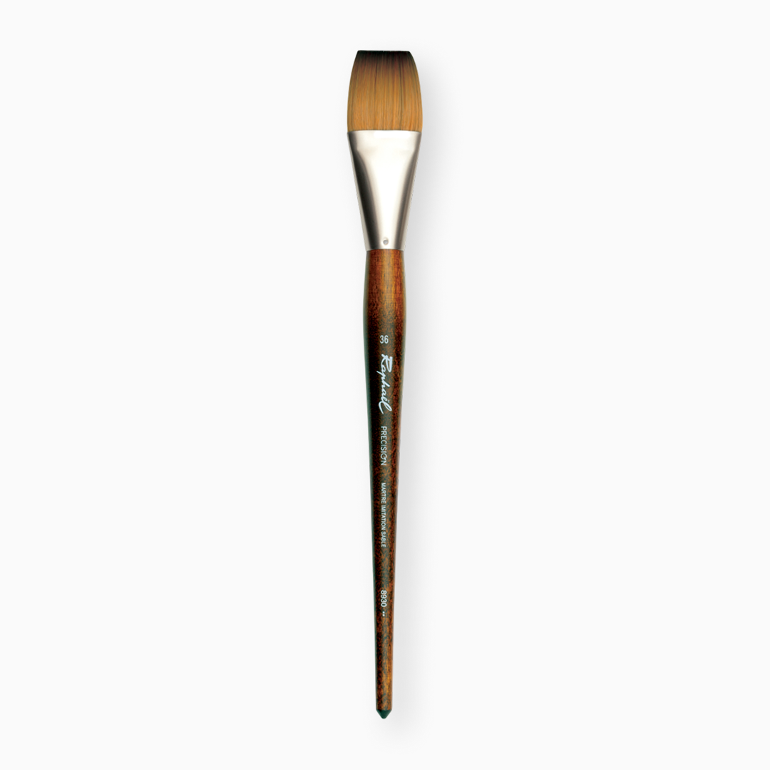 Пензель синтетика плоска "Raphael" Precision, №36, для акрилу та олії, довга ручка, 8930.36