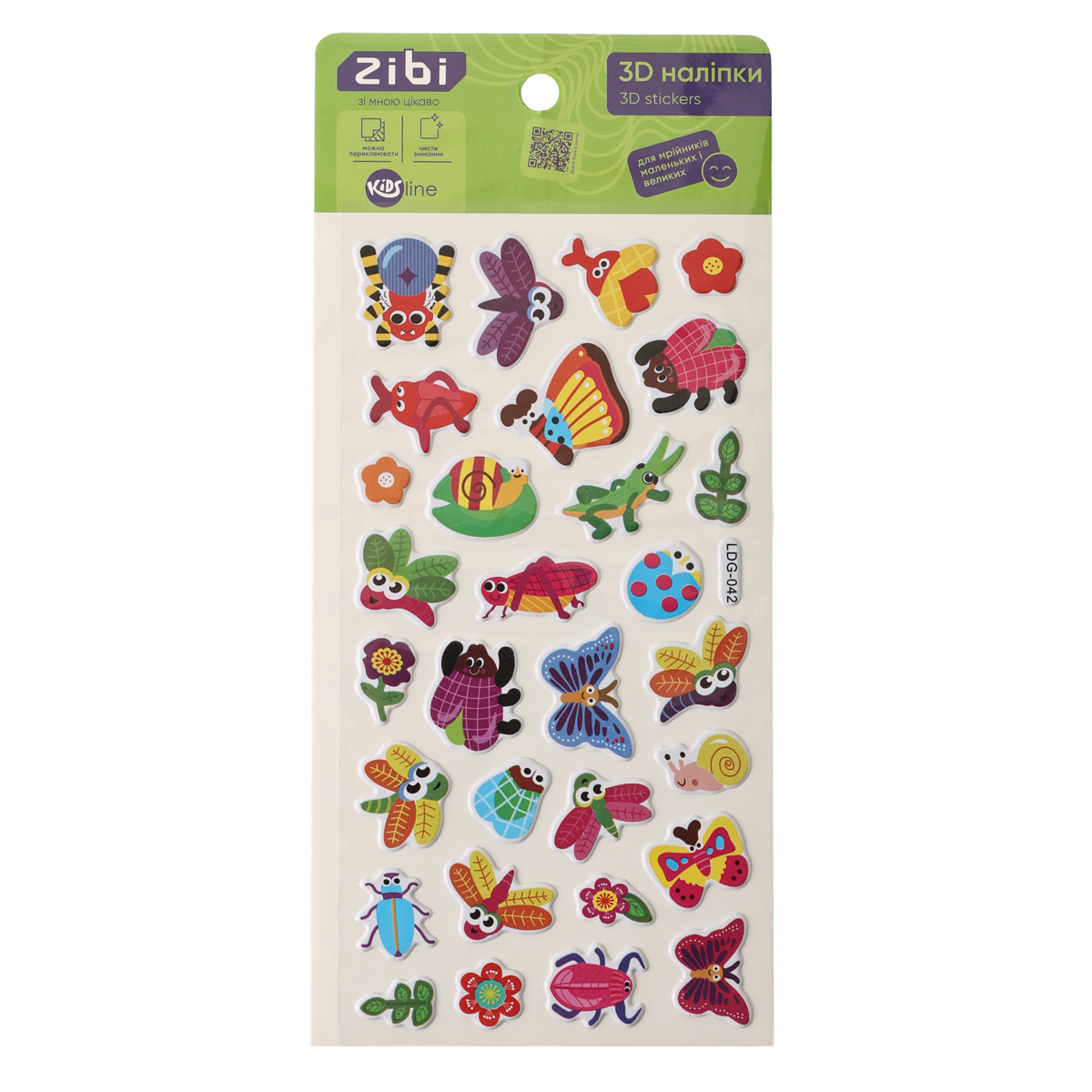 Наклейки 3D Жучки микс 18 см, KIDS Line, ZB.63327