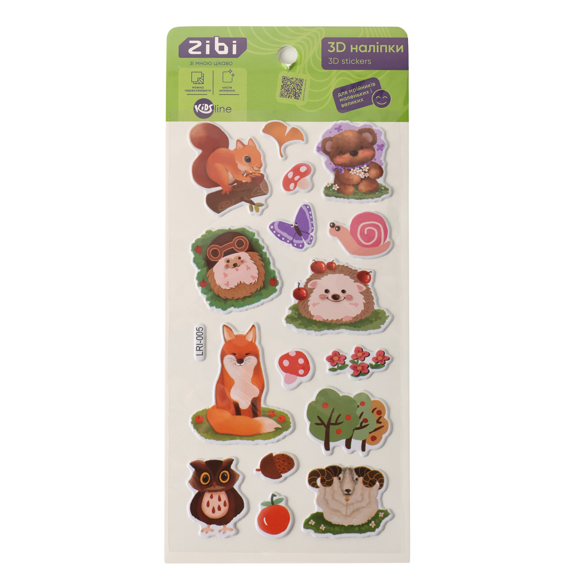 Наклейки 3D Лесные жители 18 см, KIDS Line, ZB.63362