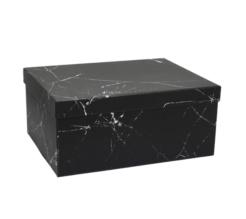 Подарункова коробка прямокутна, "Чорний мармур", 19*13*7,5 см, 1110109621 1