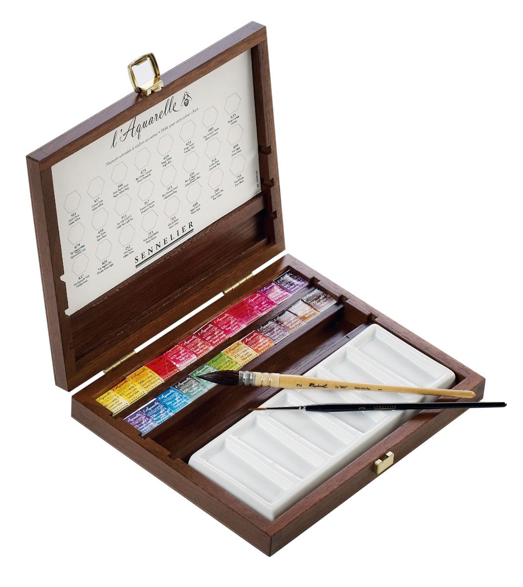 Подарочный набор акварельных красок Sennelier L’Aquarelle, 24 цвета, кювета, дерево+аксессуары, N131614.00 2