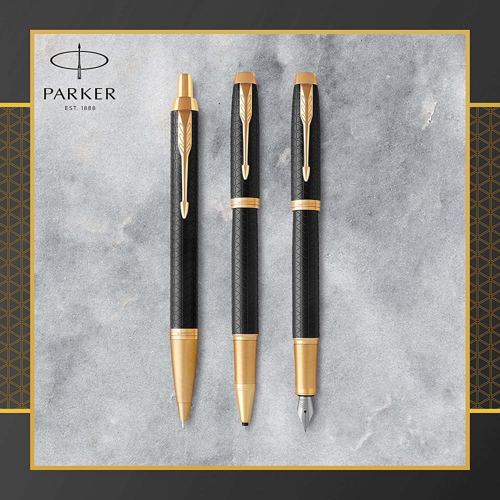 Ручка шариковая IM Premium Black позолоченная, Parker 24 032 4