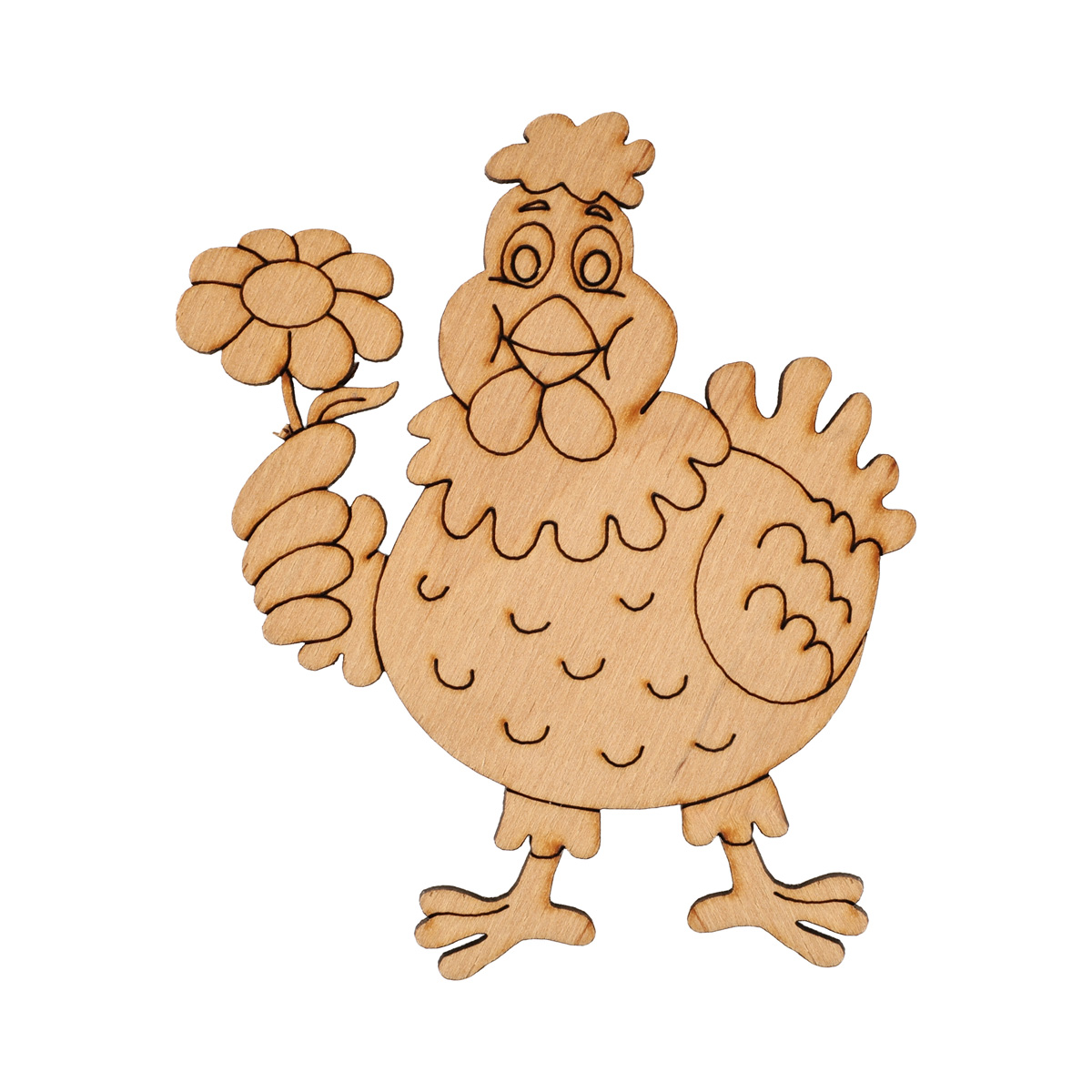 Заготівка дерев’яна "Курка з квіточкою" 85*95 мм, ZS10-001