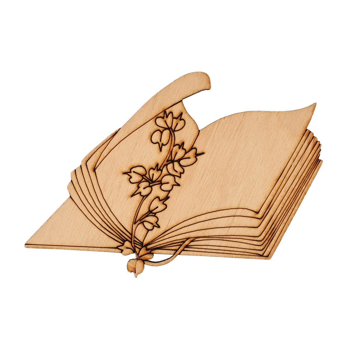 Заготівка дерев’яна "Книга з квіткою", R035