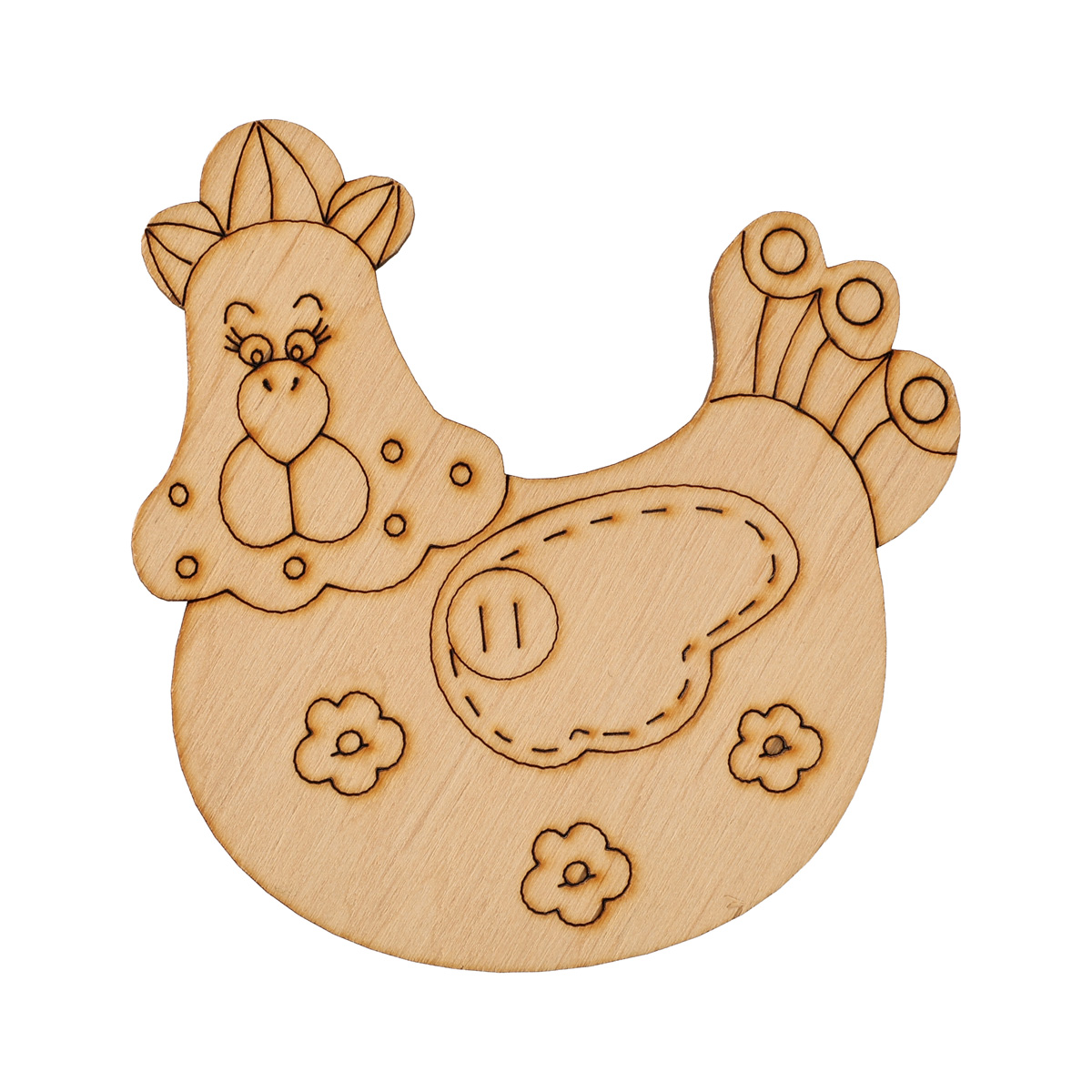 Заготовка деревянная "Курочка-1, подвес" 83*87 мм, ZS20-008-1