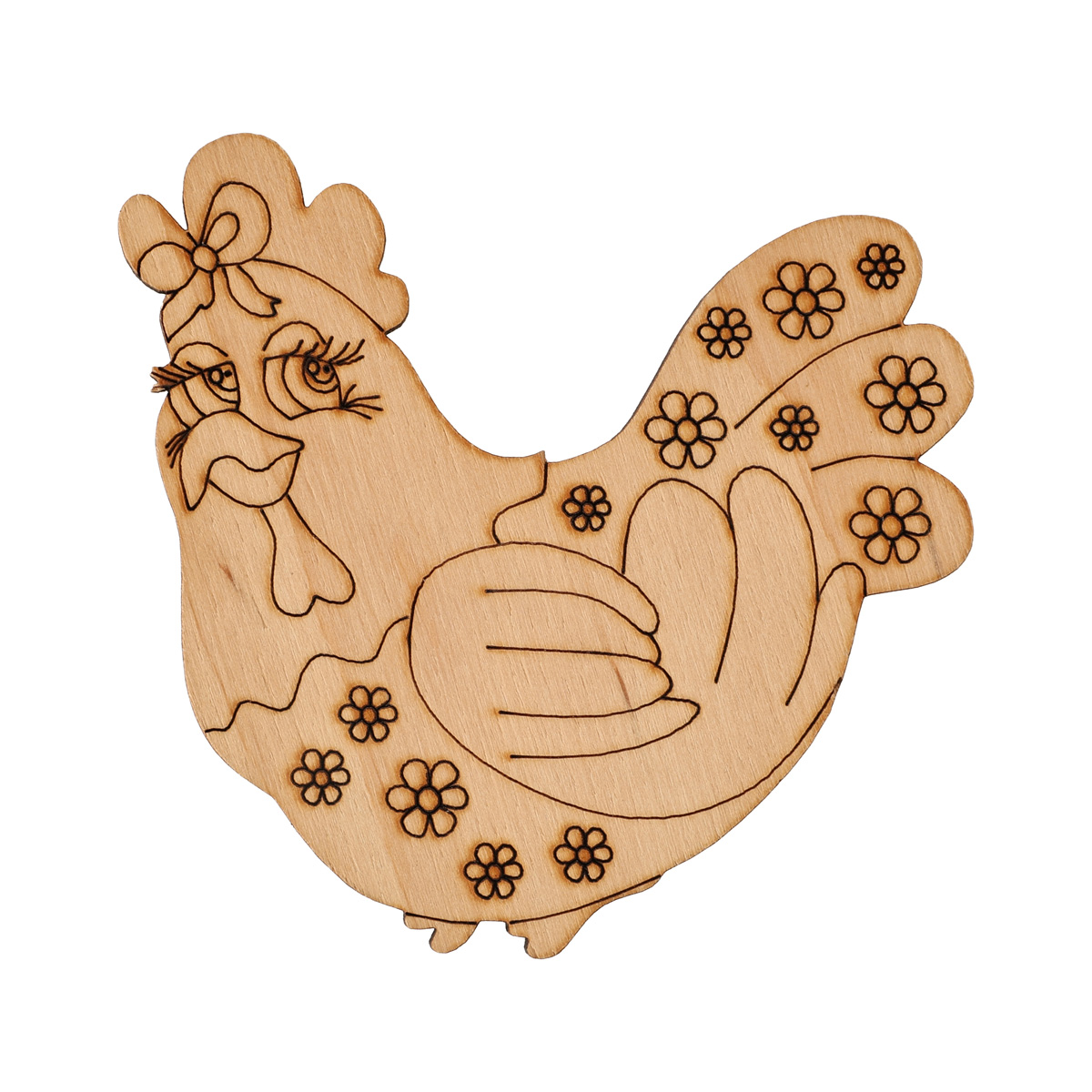 Заготовка деревянная "Цыпленок. Цып-цып" 78*95 мм, ZS214