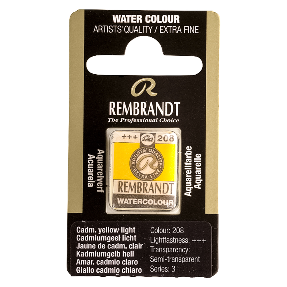 Outlet40 Фарба акварельна Rembrandt 208 Кадмій світло-жовтий, кювета, Royal Talens/1016598