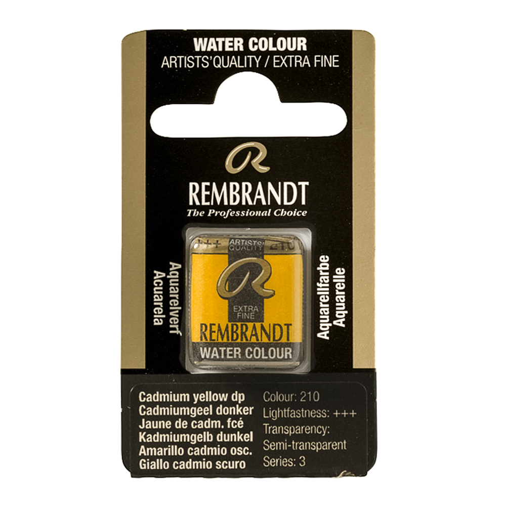 Outlet40 Фарба акварельна Rembrandt 210 Кадмій темно-жовтий, кювета, Royal Talens/1016597