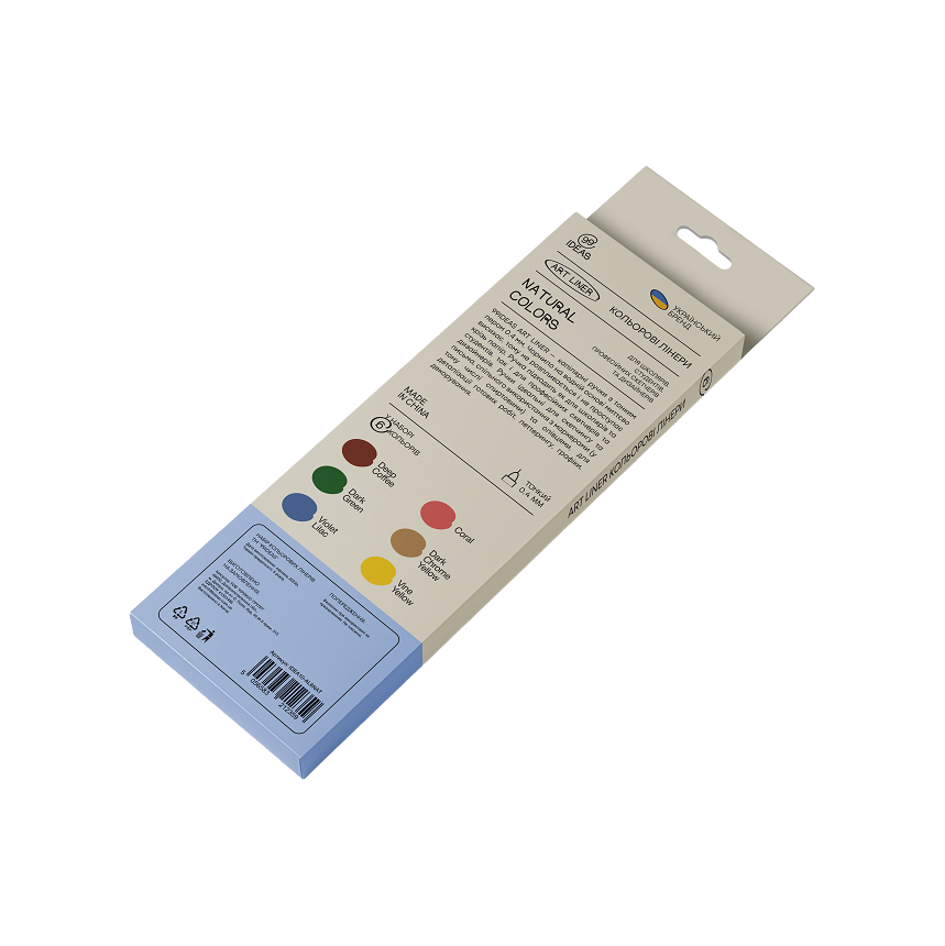 Набір кольорових лінерів, 6 кол.,6 set Natural colors,IDEA10-AL6NAT,99IDEAS 3