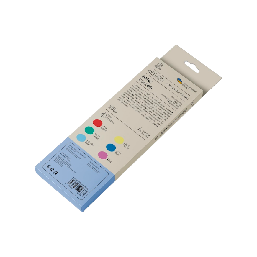 Набор цветных линеров, 6 цв.,6 set Basic colors, IDEA10-AL6BASIC, 99IDEAS 3