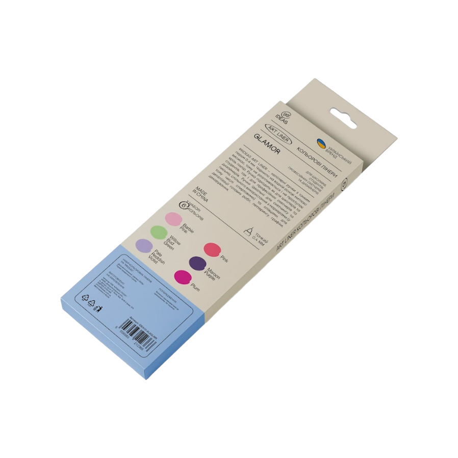 Набор цветных линеров, 6 цв.,6 set Glamor colors,IDEA10-AL6NAT,99IDEAS 3