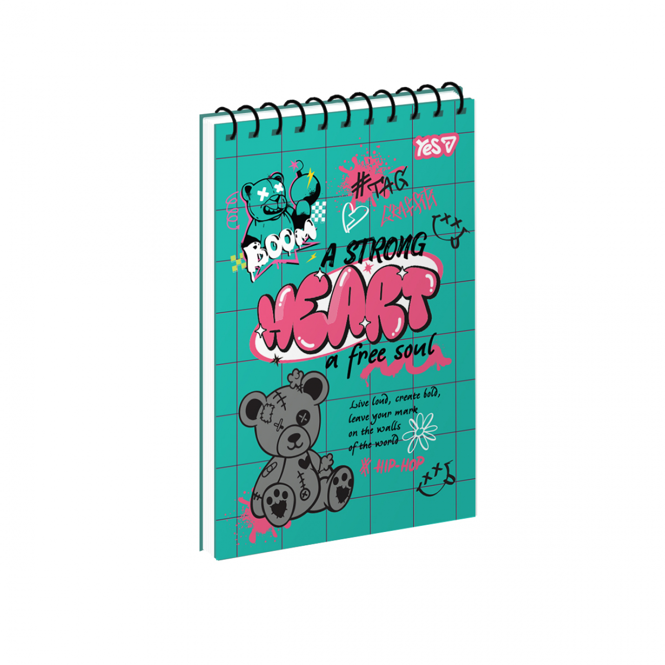 Зошит для записів Yes А6/80 од.спіраль "Be Strong" ВДЛ, 152487