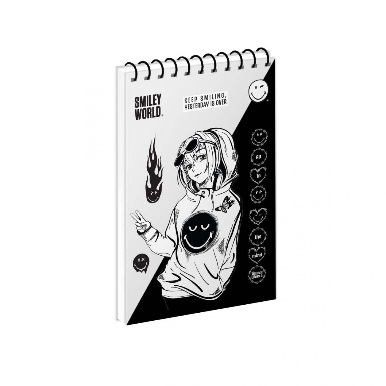 Зошит для записів Yes А6/80 од.спіраль "Smiley Model" ВДЛ, 152468