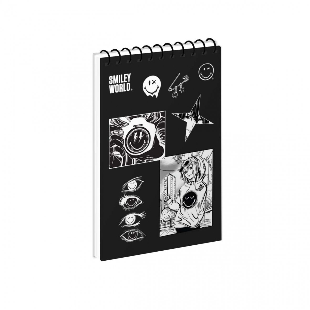 Зошит для записів Yes А6/80 од.спіраль "Smiley Stay Real" ВДЛ, 152469