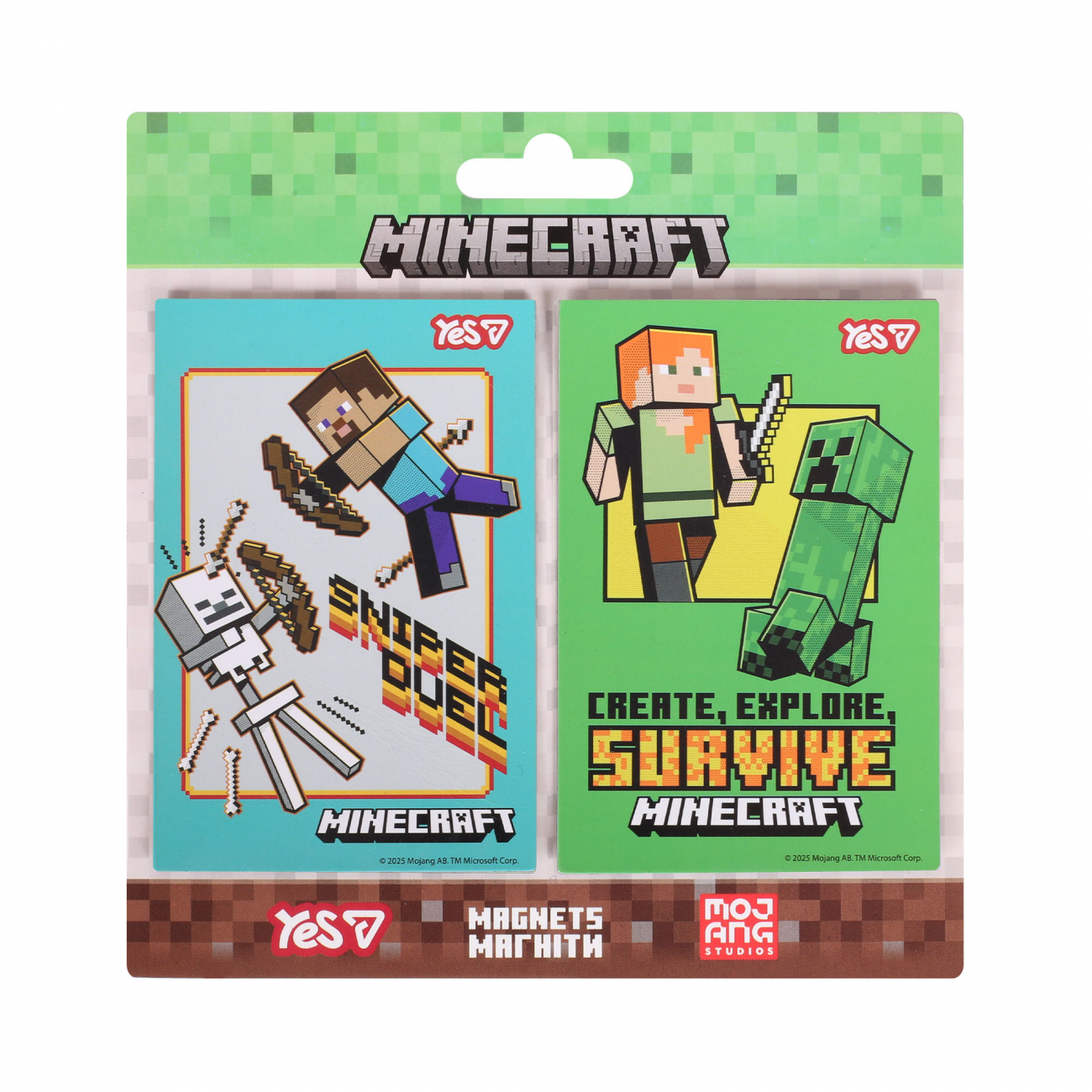 Магніти Yes "Minecraft. Sniper duel" 6*9 см, 2 шт., 708554