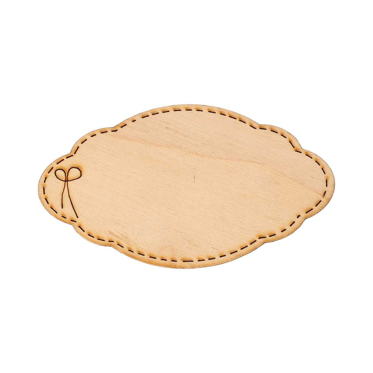 Заготовка лазерная деревянная "Шильда фигурная с рисунком №1" 80*30 мм, R020