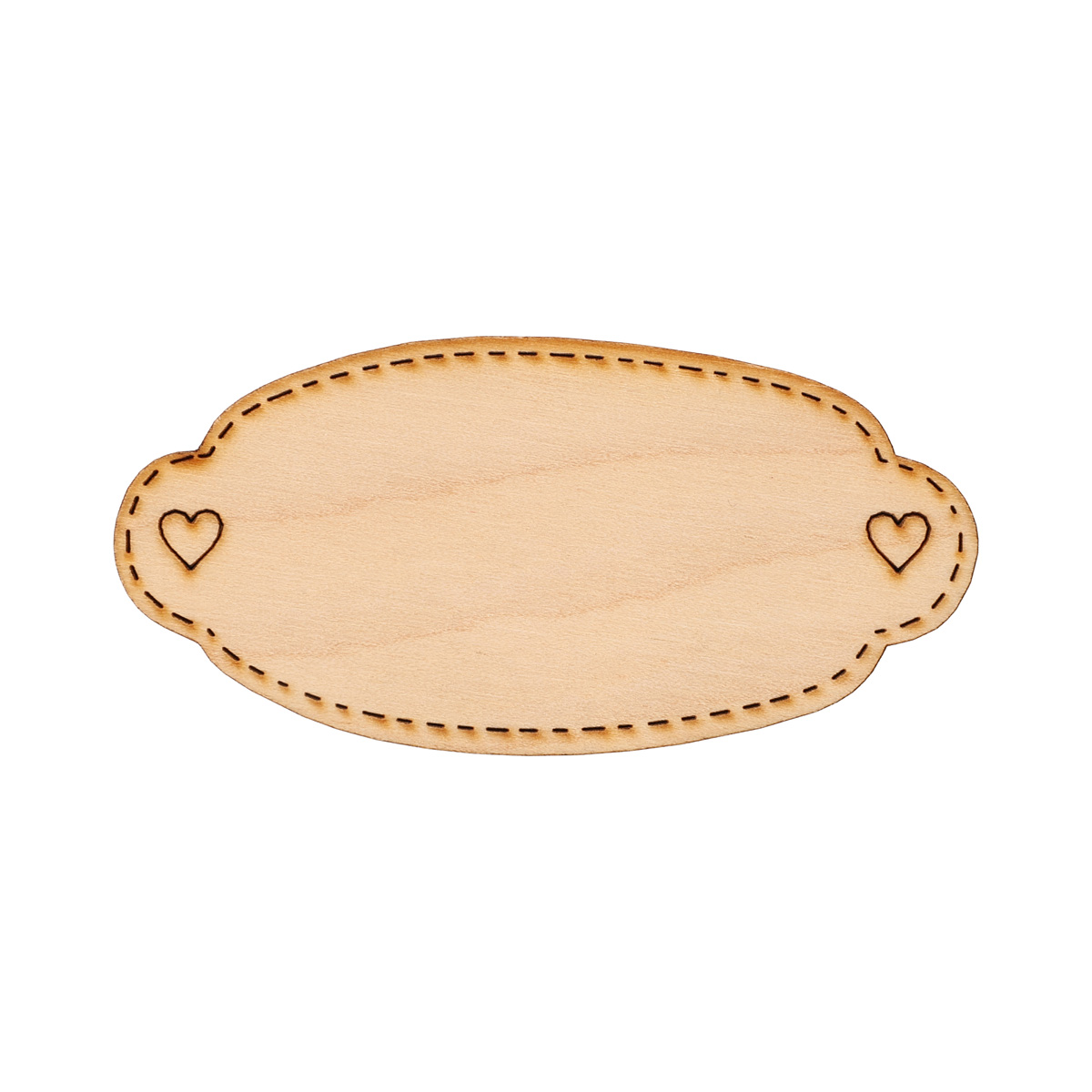 Заготовка лазерная деревянная "Шильда фигурная с рисунком №5" 80*40 мм, R025