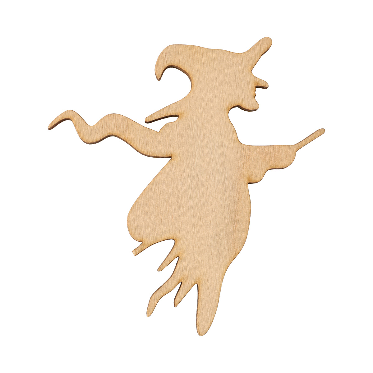 Заготівка з фанери Розмальовка Хелловін "Відьма на мітлі" 8*8,7 см, 001297 ArtBober