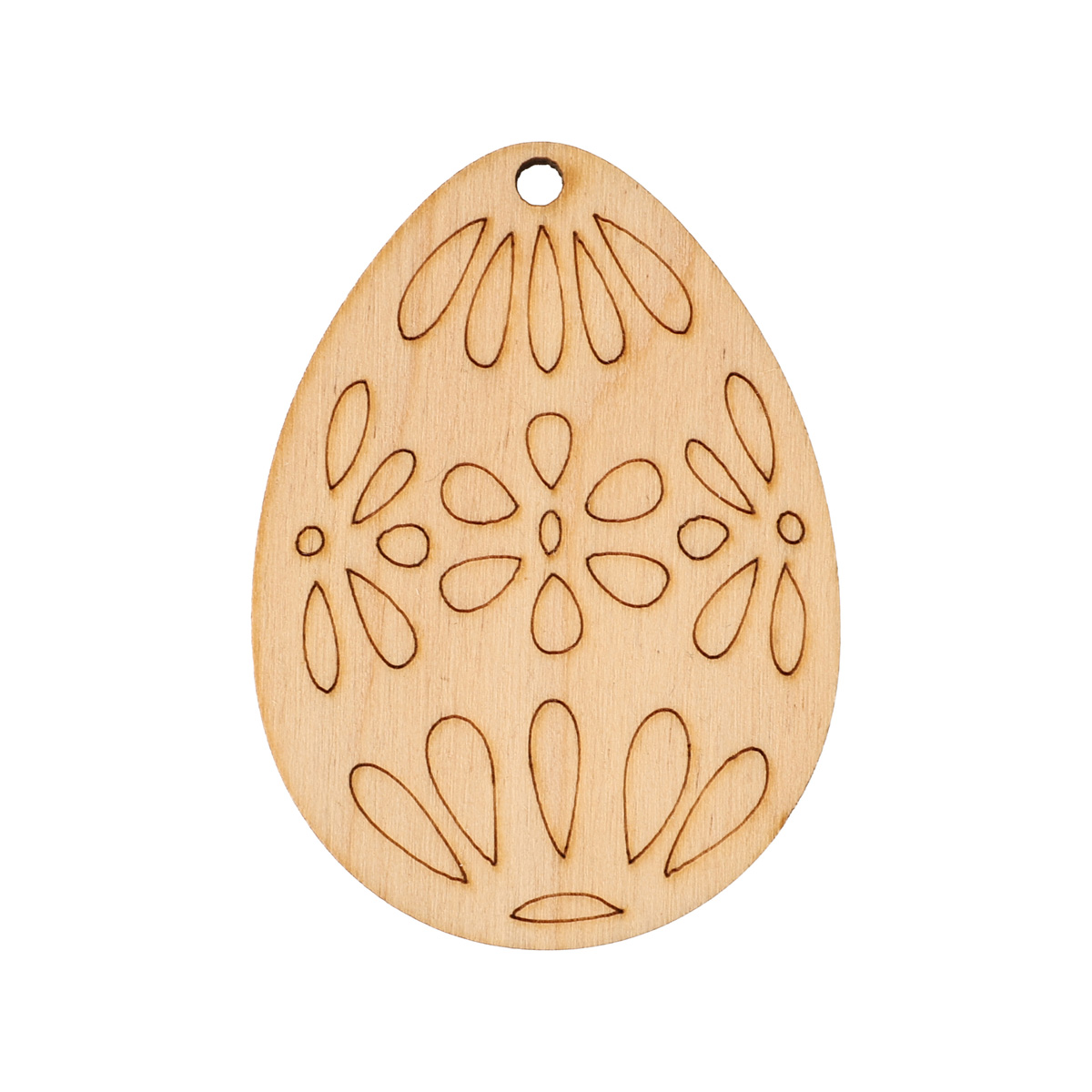 Заготовка из фанеры Раскраска "Крошечка с цветочным орнаментом 1" 6,5*4,7см, 100114 ArtBober