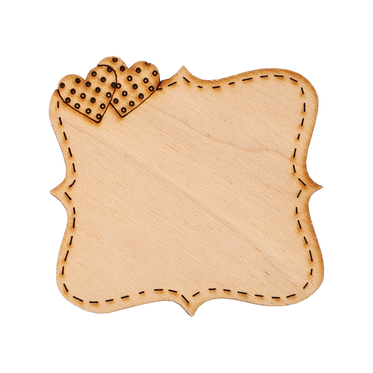 Заготовка лазерная деревянная "Шильда фигурная с рисунком №6" 50*45 мм, R026