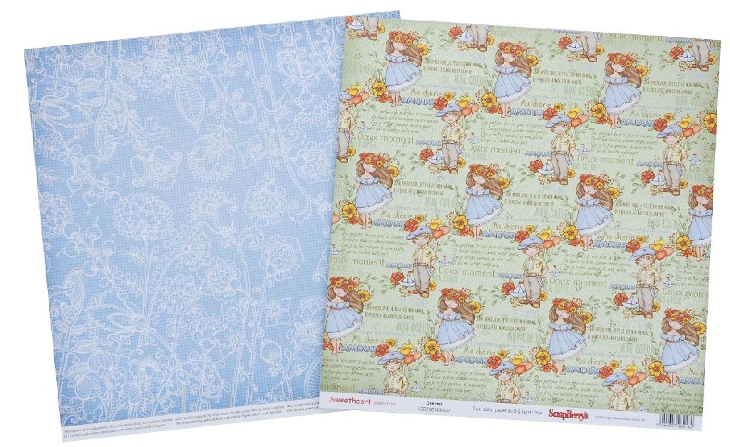 Папір для скрапбукінгу 30,5*30,5 см 190 гр/м двост. Хлопчик і дівчинка. Мрії (10)