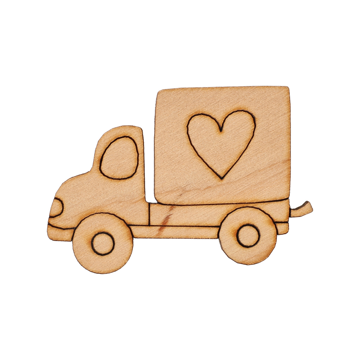 Заготівка-магніт дерев’яна "Транспорт міні - вантажівка", 50*35 мм, LK206