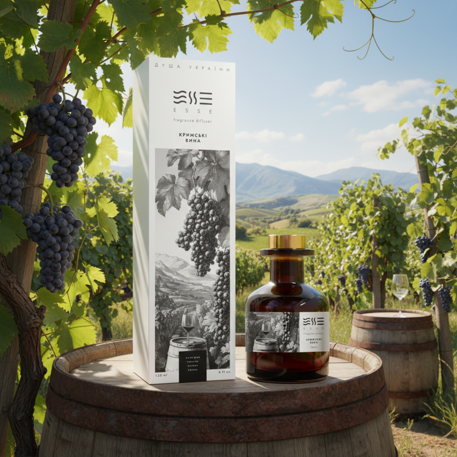 Аромадифузор "Кримські вина" 120 мл, ESSE ДУША УКРАЇНИ 1