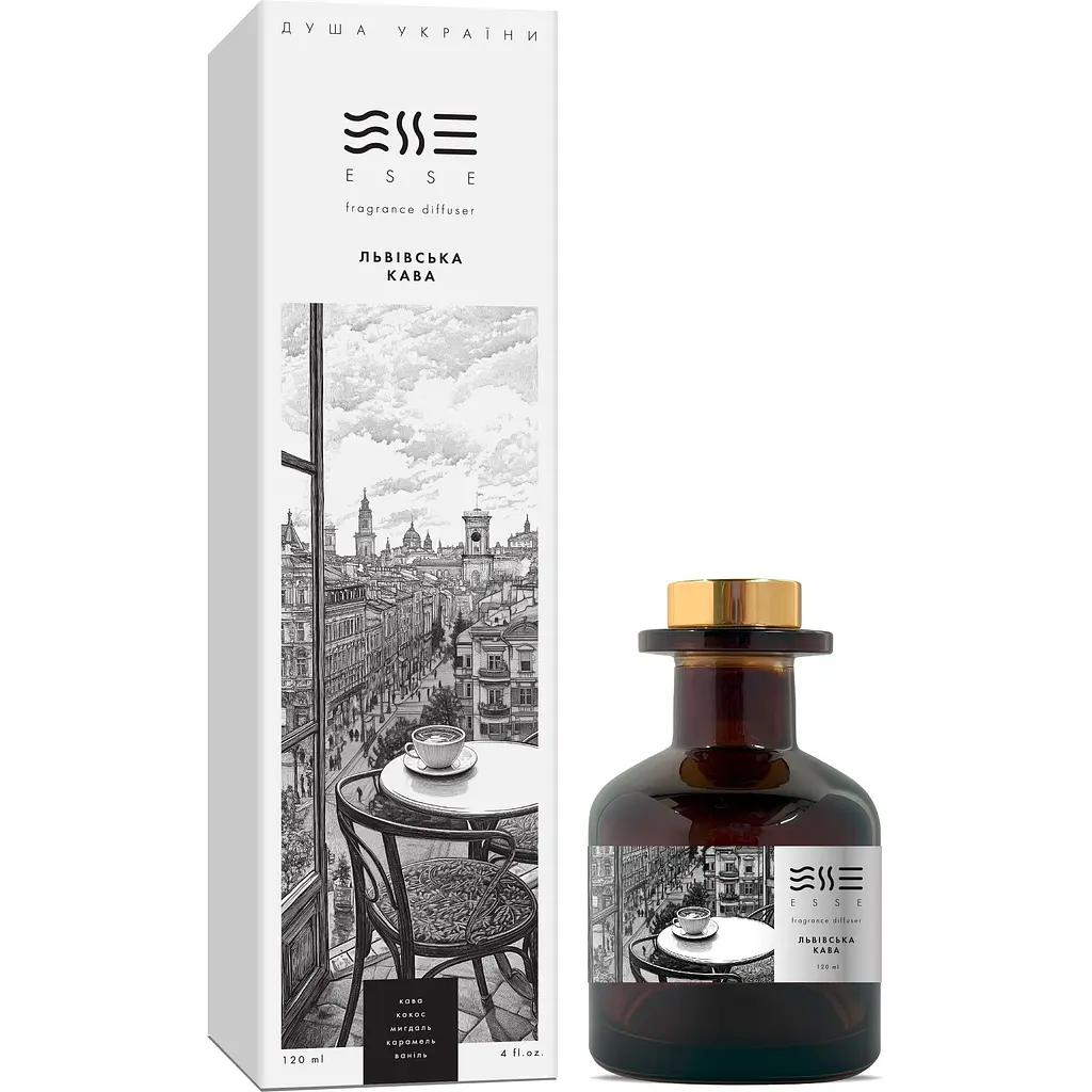 Аромадифузор "Львівська кава" 120 мл, ESSE ДУША УКРАЇНИ