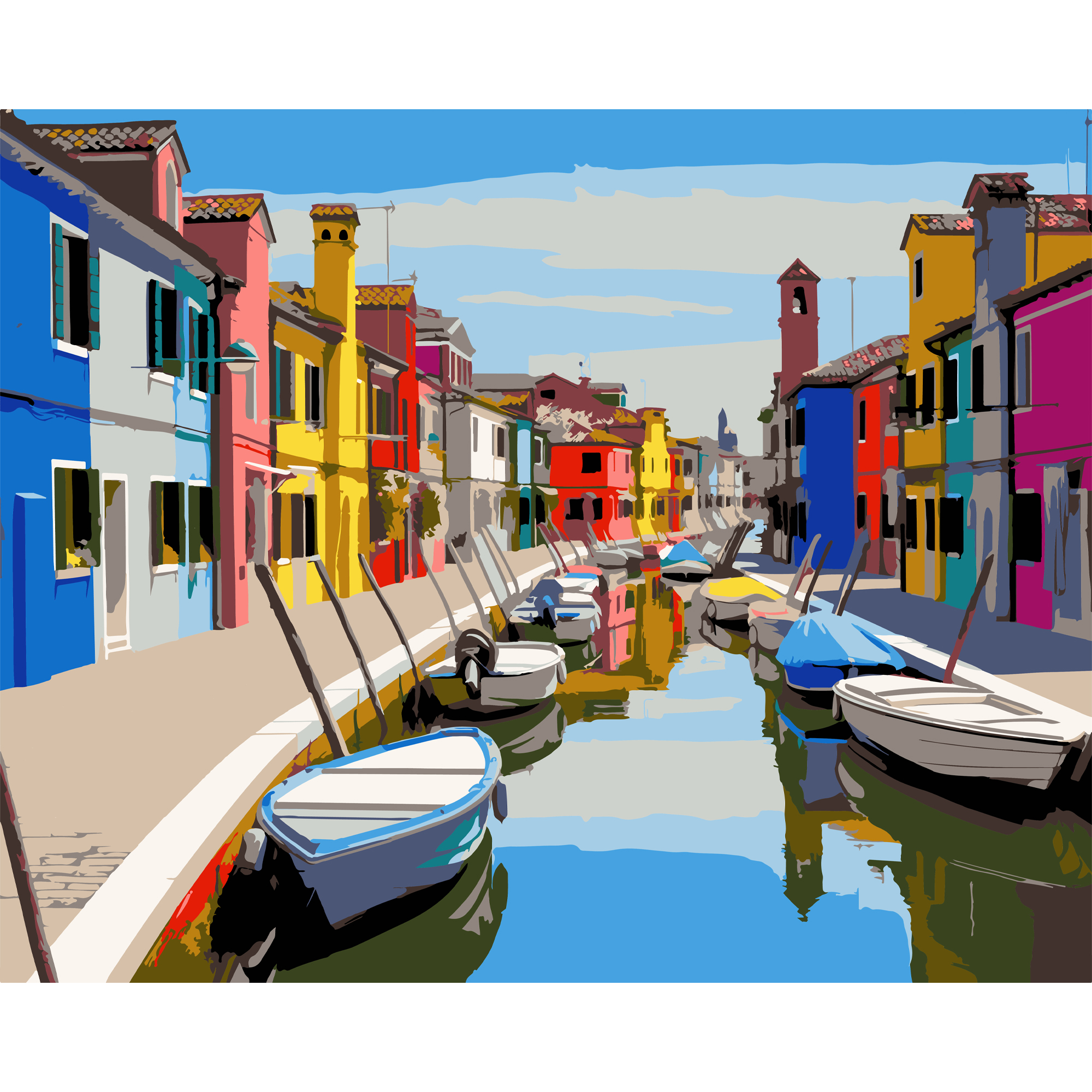 Картина по номерам 40*50 см "Дома над водой", VG052 ТМ "Strateg"