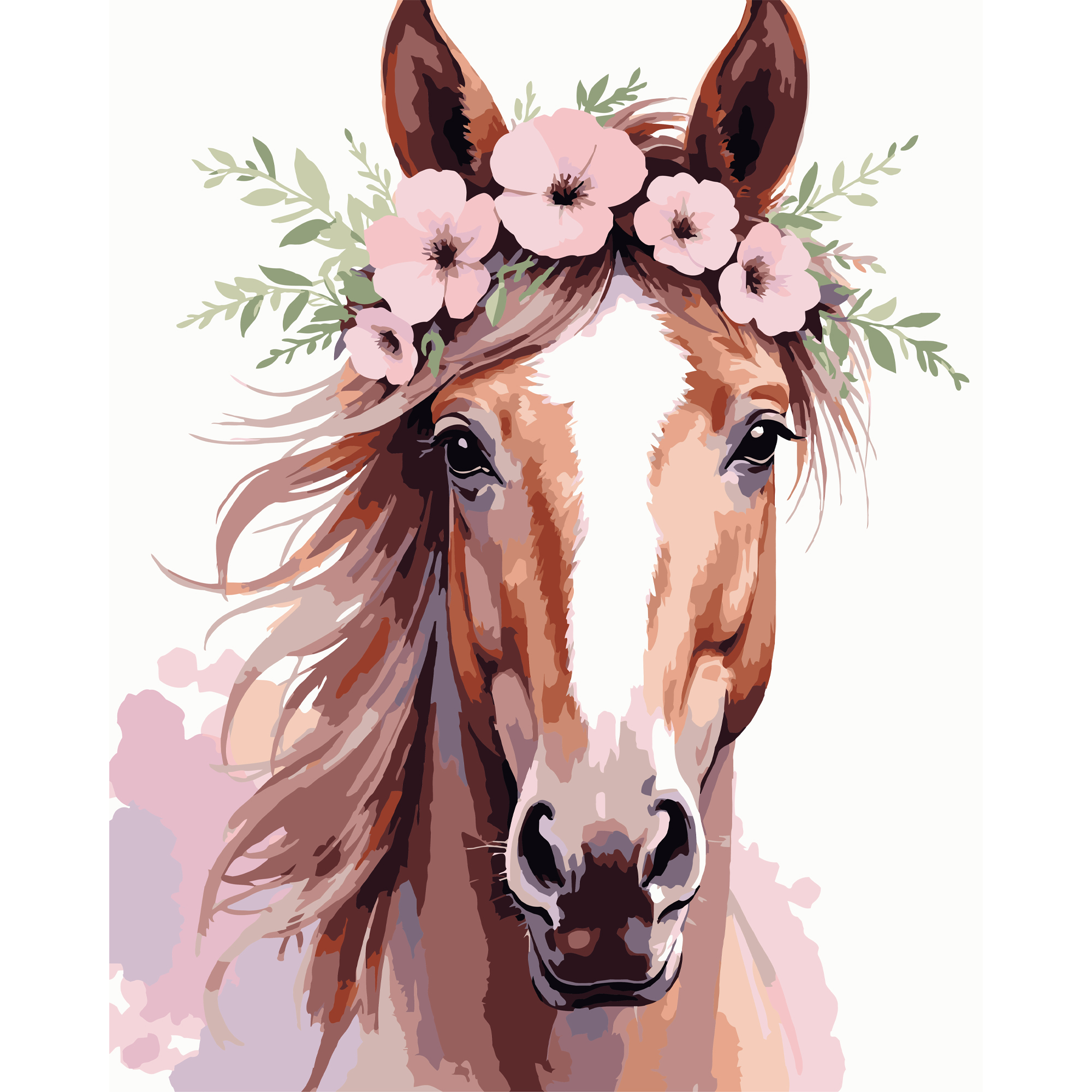 Картина по номерам 40*50 см "Лошадь с венком", VG039 ТМ "Strateg"