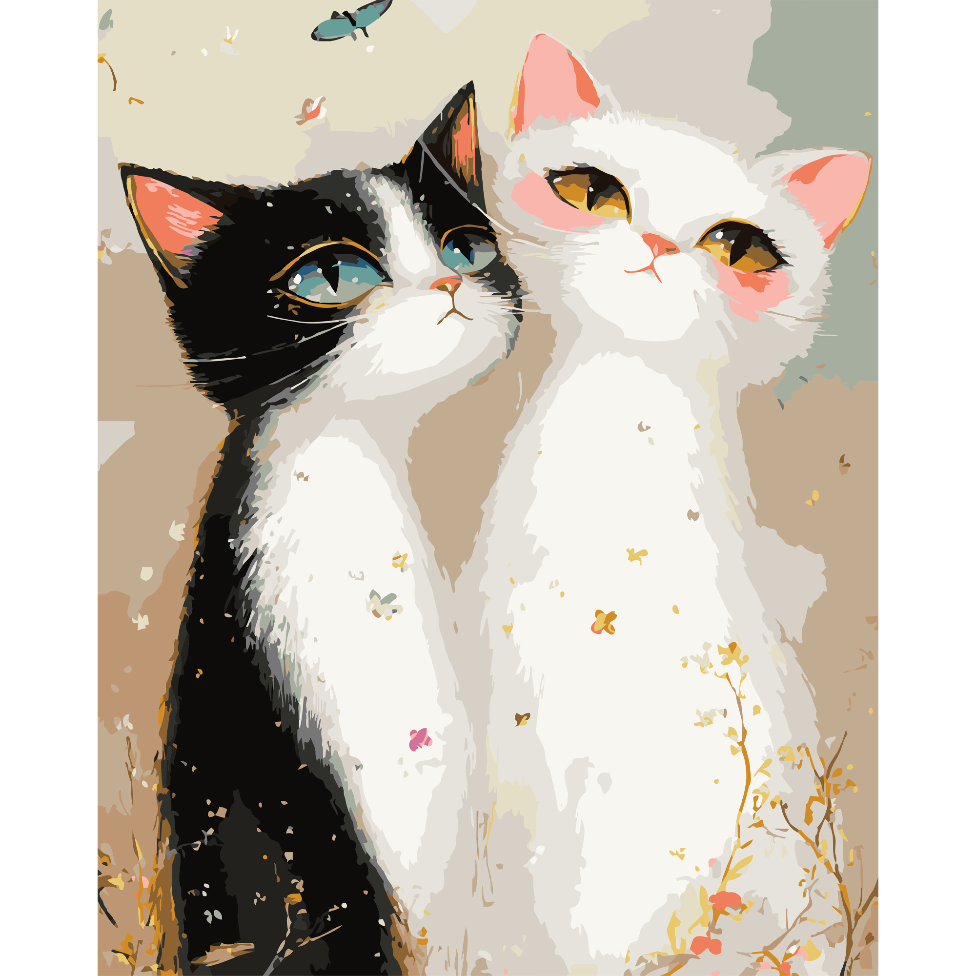 Картина по номерам 40*50 см "Котята в шарфике", VG029 ТМ "Strateg"