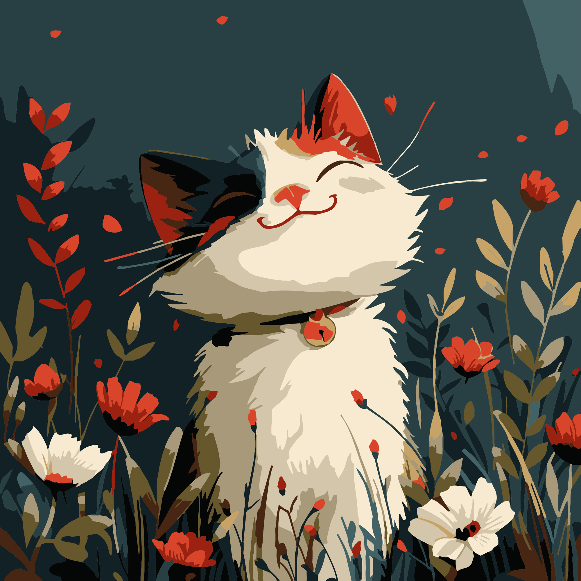 Картина по номерам 20*20 см "Лисенок среди цветов", HH8025 ТМ "Strateg"