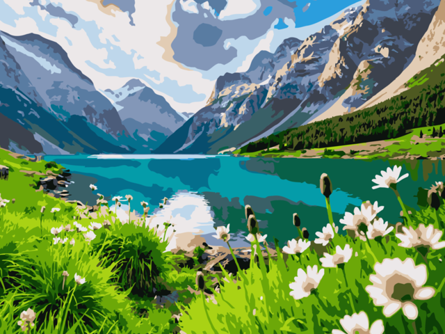 Картина по номерам 30*40 см "Альпийская долина", SS-1292 ТМ "Strateg"