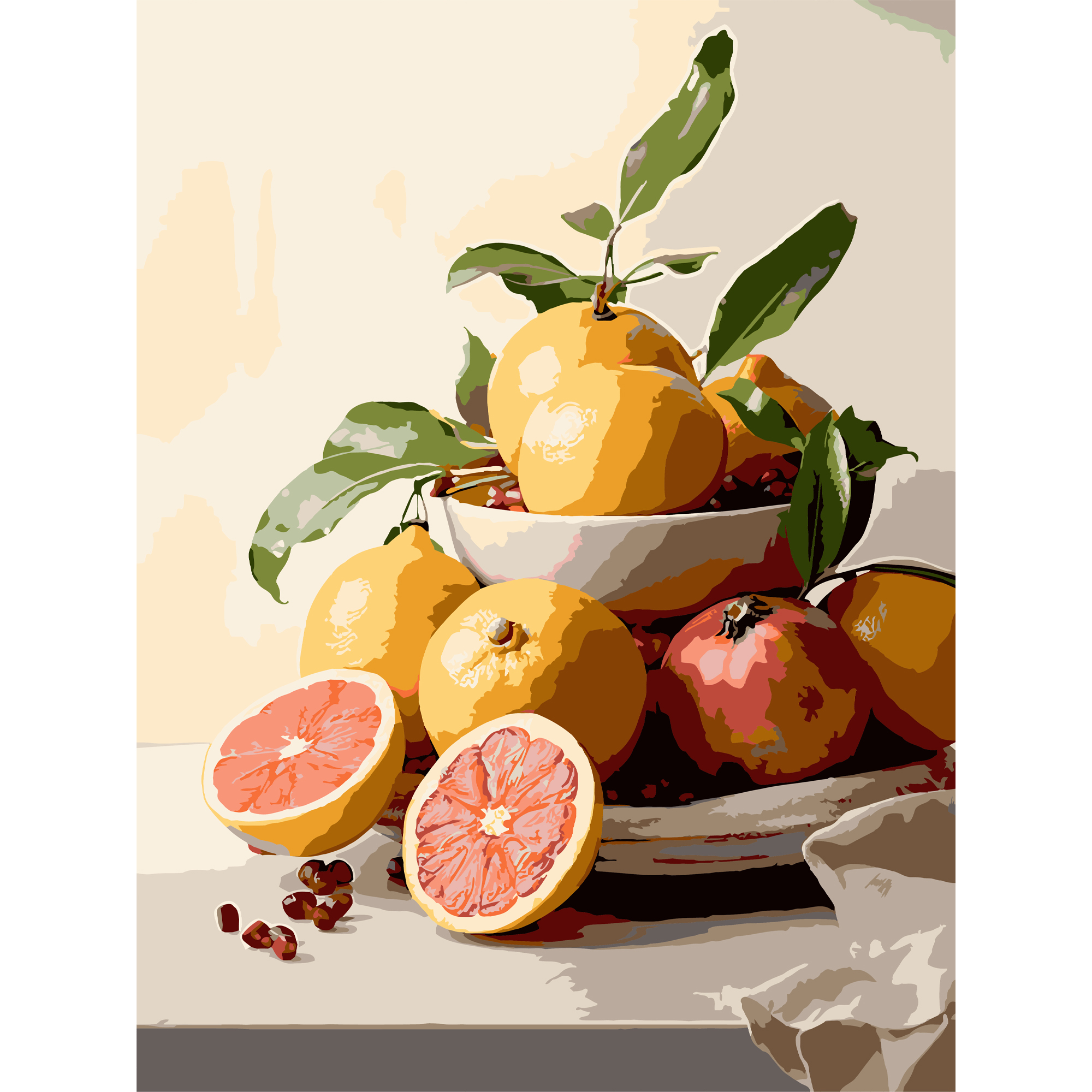 Картина по номерам 30*40 см "Фруктовый натюрморт", SS-1263 ТМ "Strateg"