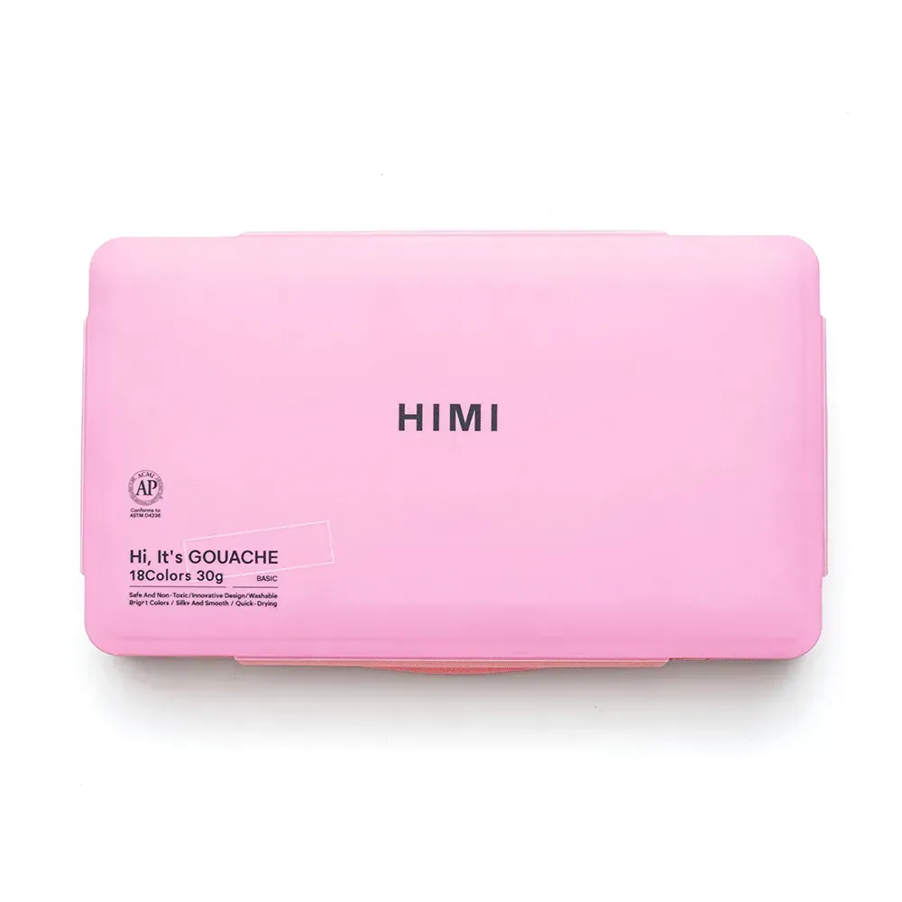 Набор гуашевых красок Jelly Cup 18*30 мл, розовый пластик.пенал, HIMI 1