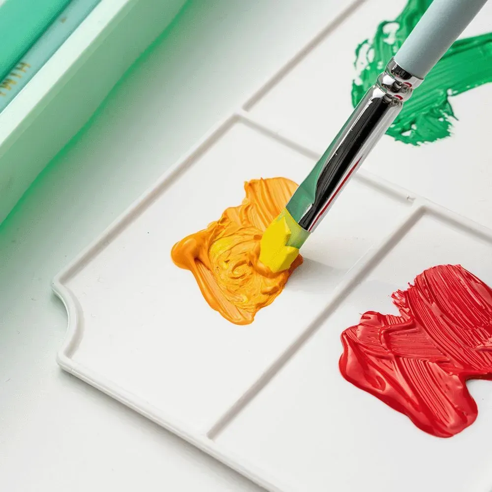 Набор гуашевых красок Jelly Cup 18*30 мл+3 кисти, зеленый пластик.пенал, HIMI 6