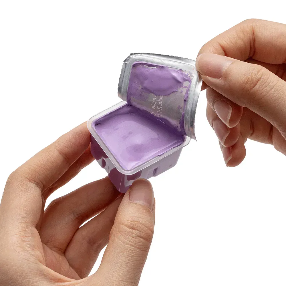 Набор гуашевых красок Jelly Cup 18*30 мл+3 кисти, Пастельные, фиолетовый пластик.пенал, HIMI 5