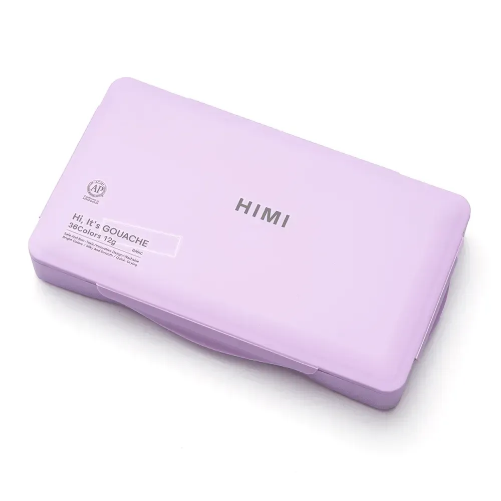 Набор гуашевых красок Twin Cup 36*12 мл, фиолетовый пластик.пенал, HIMI